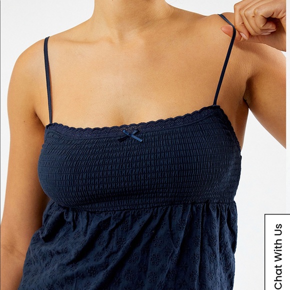 Navy eyelet summer dress - Picture 2 of 3